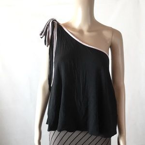 NWT Free People One-Shoulder Contrast Trim Top XS